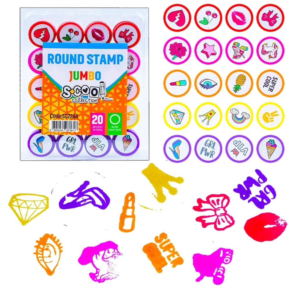 Accesorii craft, Stampilute rotunde, 20 buc/set - S-COOL — miniatură