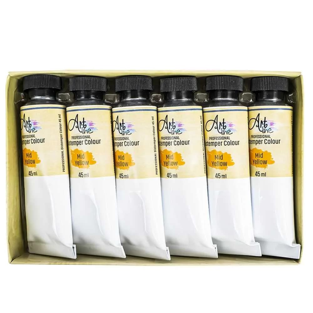 Tempera Art, GALBEN, 45ml, 6 buc/set - ARTLINE — miniatură