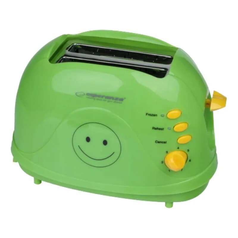 Prajitor de paine Esperanza Smiley EKT003 2 imagini toast 750W 3 in 1 Verde "EKT003"