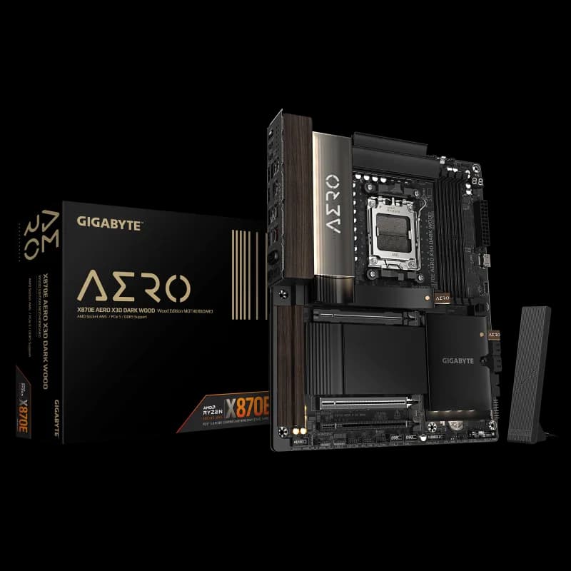 Placa de baza Gigabyte X870E AERO X3D Dark Wood, Socket AM5, DDR5, ATX