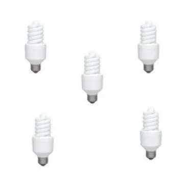 SET 5 becuri fluorescent Panasonic, soclu E27, putere 18W, forma spirala, lumina alb calda, alimentare 220 - 240 V, "EFD18E27HD-5"