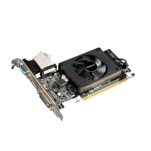 PLACA VIDEO GIGABYTE "GeForce GT 710", 2 GB GDDR3 64 biti, PCI Express 2.0 x 16, HDMI DVI-D VGA, sistem racire aer, "GV-N710D3-2GL" — miniatură