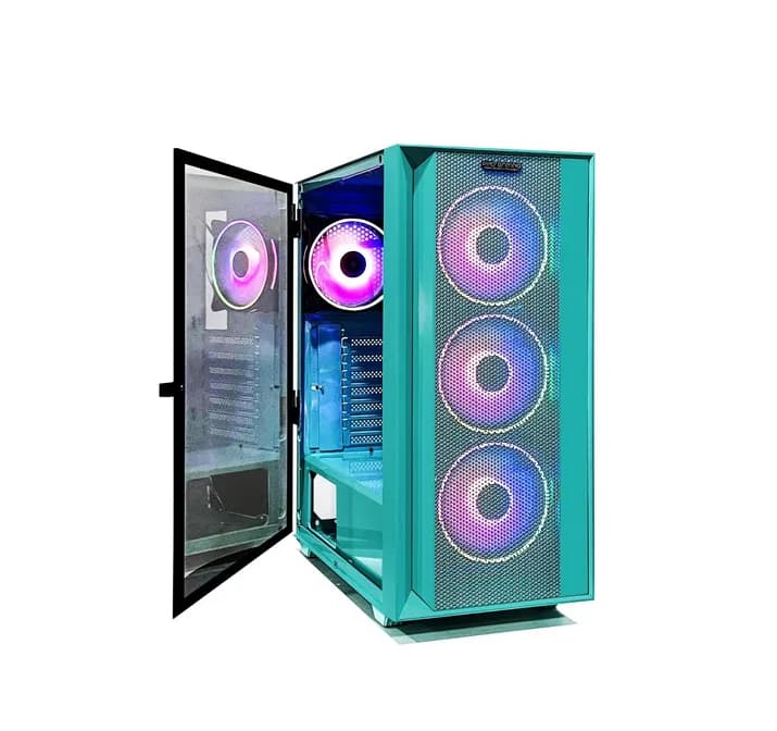 Carcasa PRO GAMING Jungle, RGB, Mid Tower, Verde — miniatură