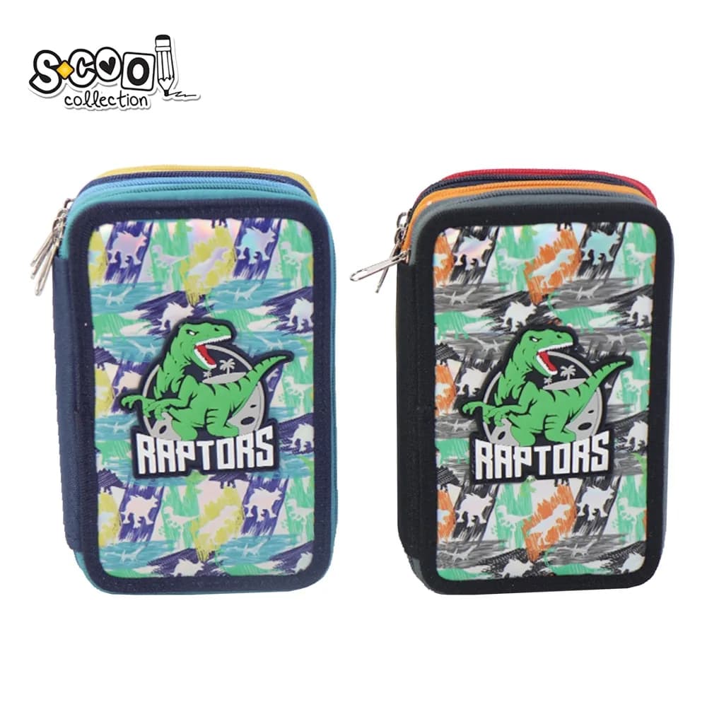 Penar 3 fermoare, RAPTORS, 19.5x12x6.5 cm - S-COOL