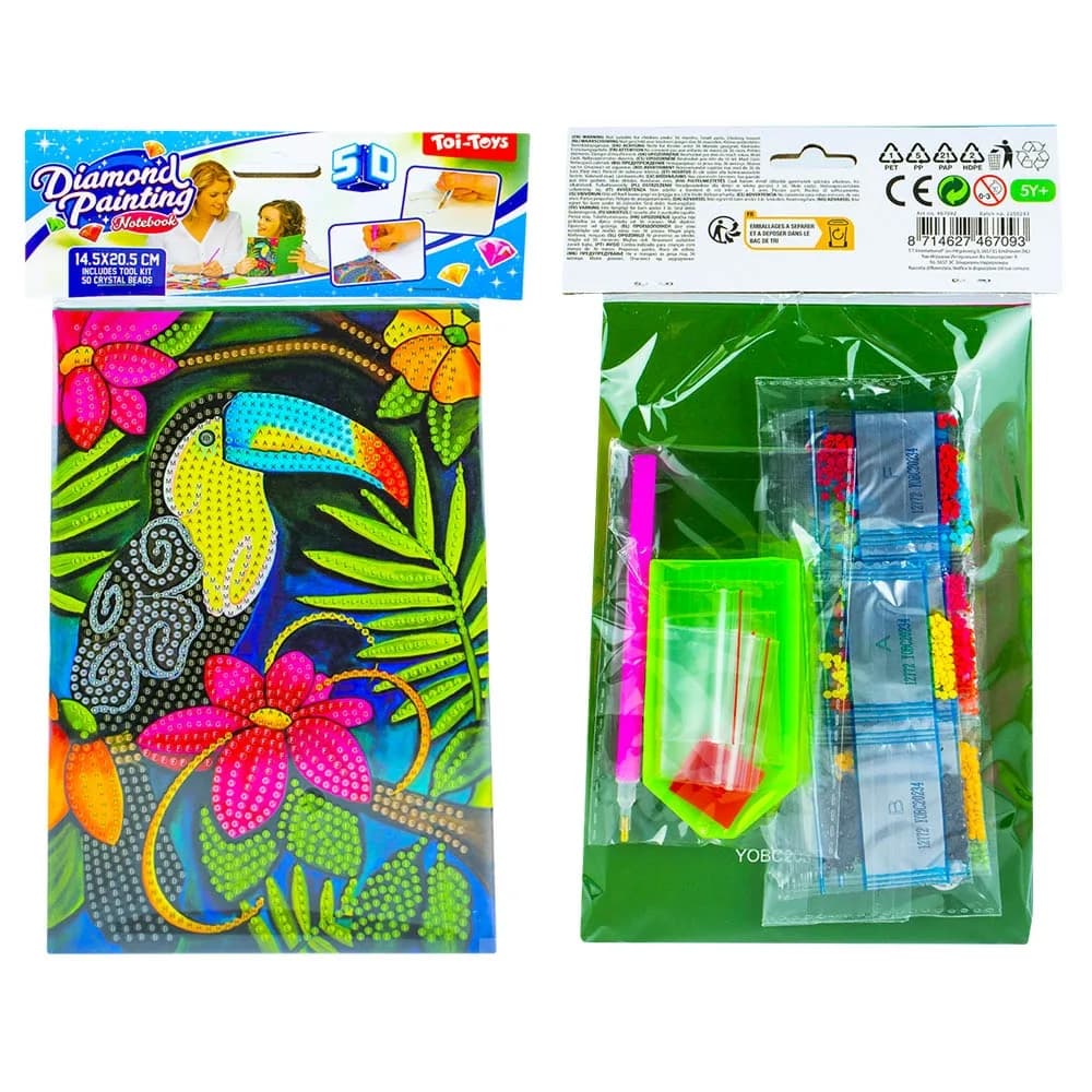 Set creatie cu diamante - Jurnal, 14.5x20.5 cm - Toi-Toys — miniatură