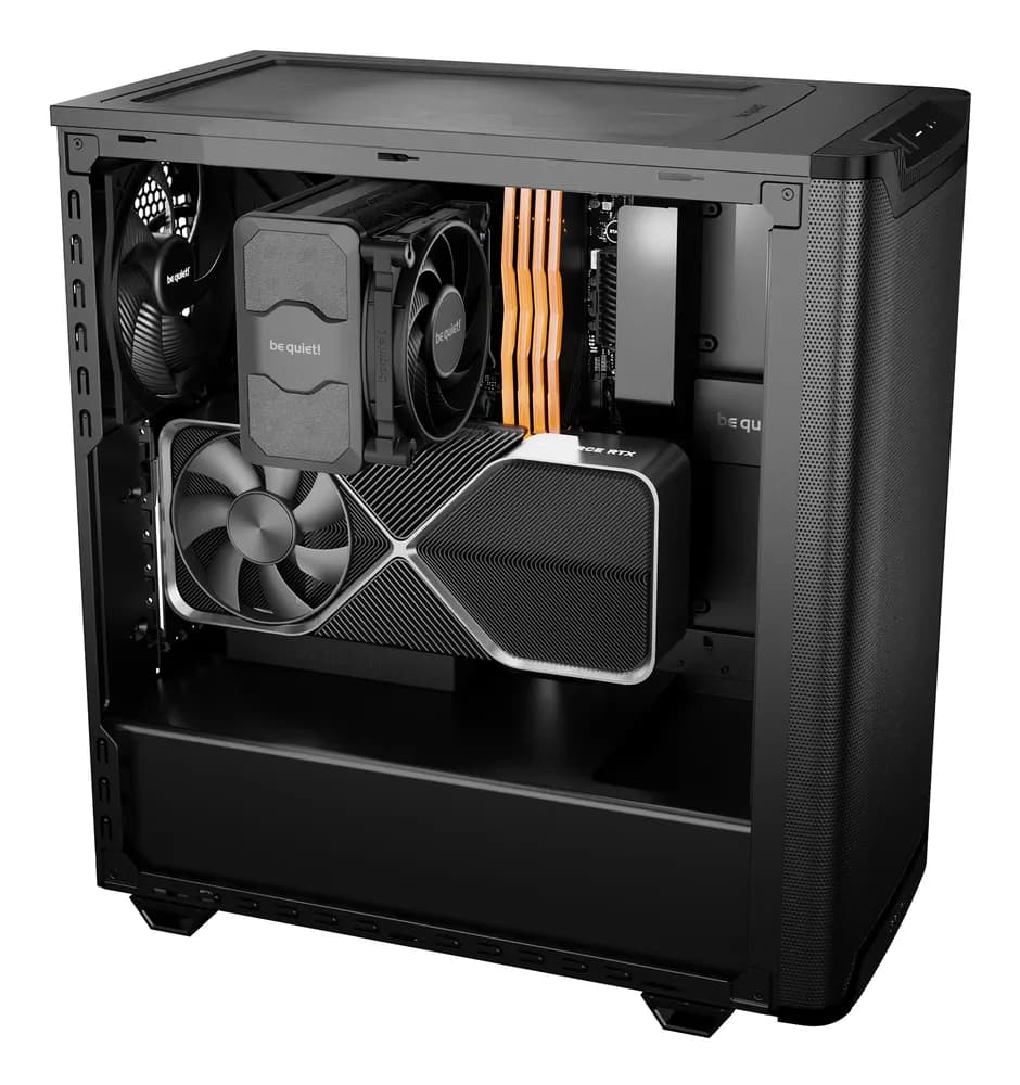 CARCASA be quiet "PURE BASE 501", middle tower, gaming, fara sursa, suporta 6xfan, 2xfan inclus, PSU shroud, USB Type-C x 1, USBx2, audio+mic, 7 sloturi expansiune, negru, "BGW74" — miniatură