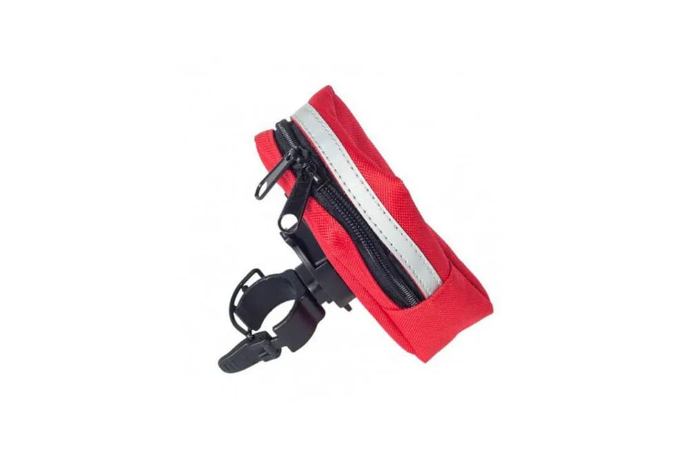 Geanta ghidon Pegas SB-009, cu QR, 1 compartiment, dim: 10x7.5x4.5cm, material poliestrer 600D dublat cu pvc, banda reflectorizanta, Rosu — miniatură