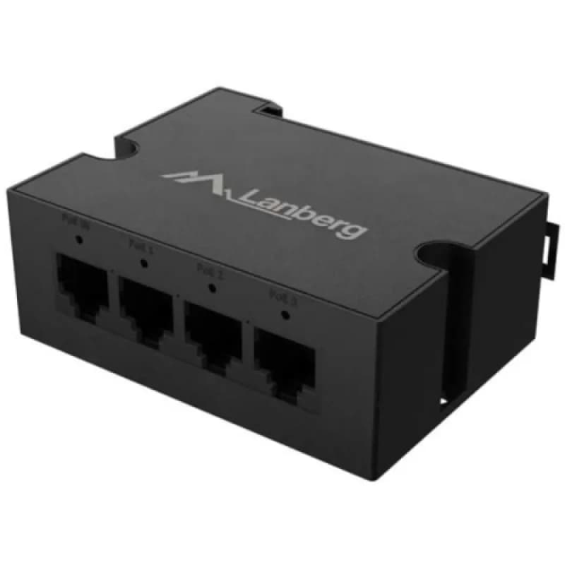 Switch Lanberg DIN-GE4-BT-90W, 4 porturi 1000BASE-T, Unmanaged, maxiumum network link speed 1 Gbps, chipset Airoha AN8855HN, standar PoE 802.3at, 802.3af, 802.3bt