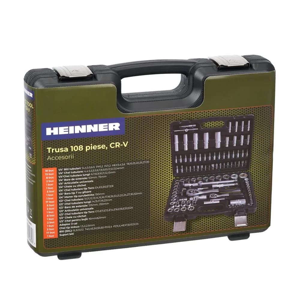 HEINNER TRUSA 108 PIESE 1/4"&1/2" CR-V — miniatură