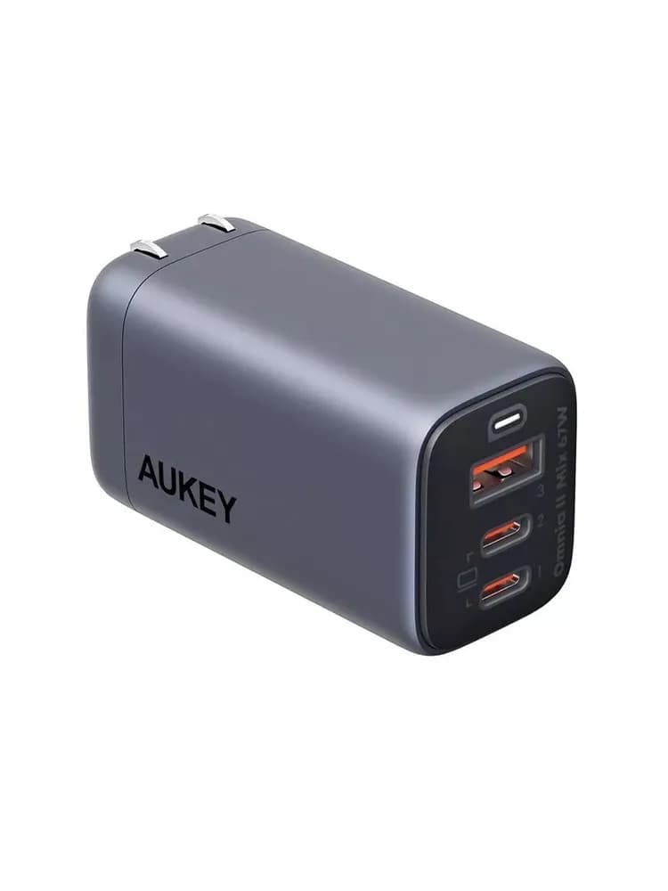 Alimentator retea Aukey, PA-B6U GR, 67W, fast charge, 1 x USB-A, 2 x USB-C, gri, "LLTSEUN1048305" - 689323786893
