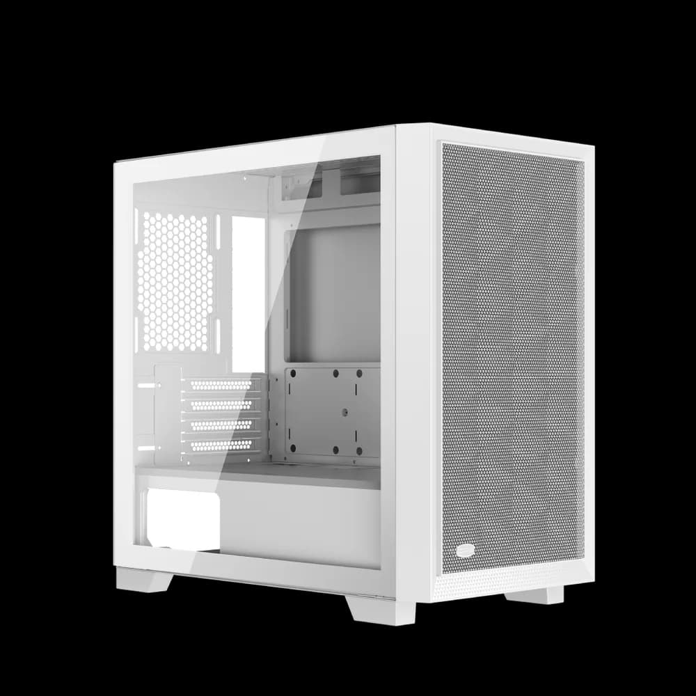 CARCASA PCCOOLER, Mini Tower, mATX, fara sursa, sticla securizata, 2 ventilatoare incluse, iluminare ARGB, alb, USB 3.2 gen 2 x 2, mic, audio, "C3D310 ARGB WH" — miniatură