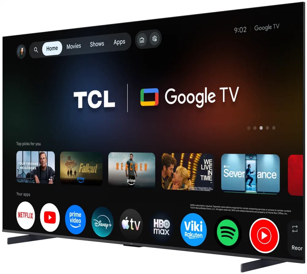 Televizor TCL QD-MiniLED 98T8D, 248 cm, Smart Google TV, 4K Ultra HD, 144Hz, Onkyo — miniatură