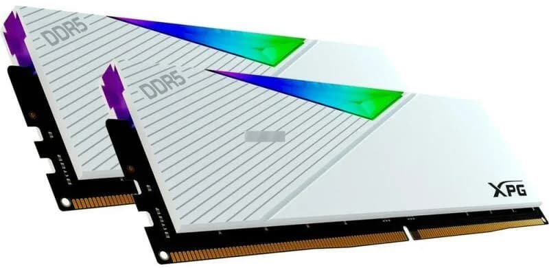 Memorie DDR Adata - gaming DDR5 32GB, frecventa 6400MHz, latenta CL32, 16GB x 2 module, radiator alb, iluminare RGB, XPG LANCER RGB "AX5U6400C3216G-DCLARWH" — miniatură