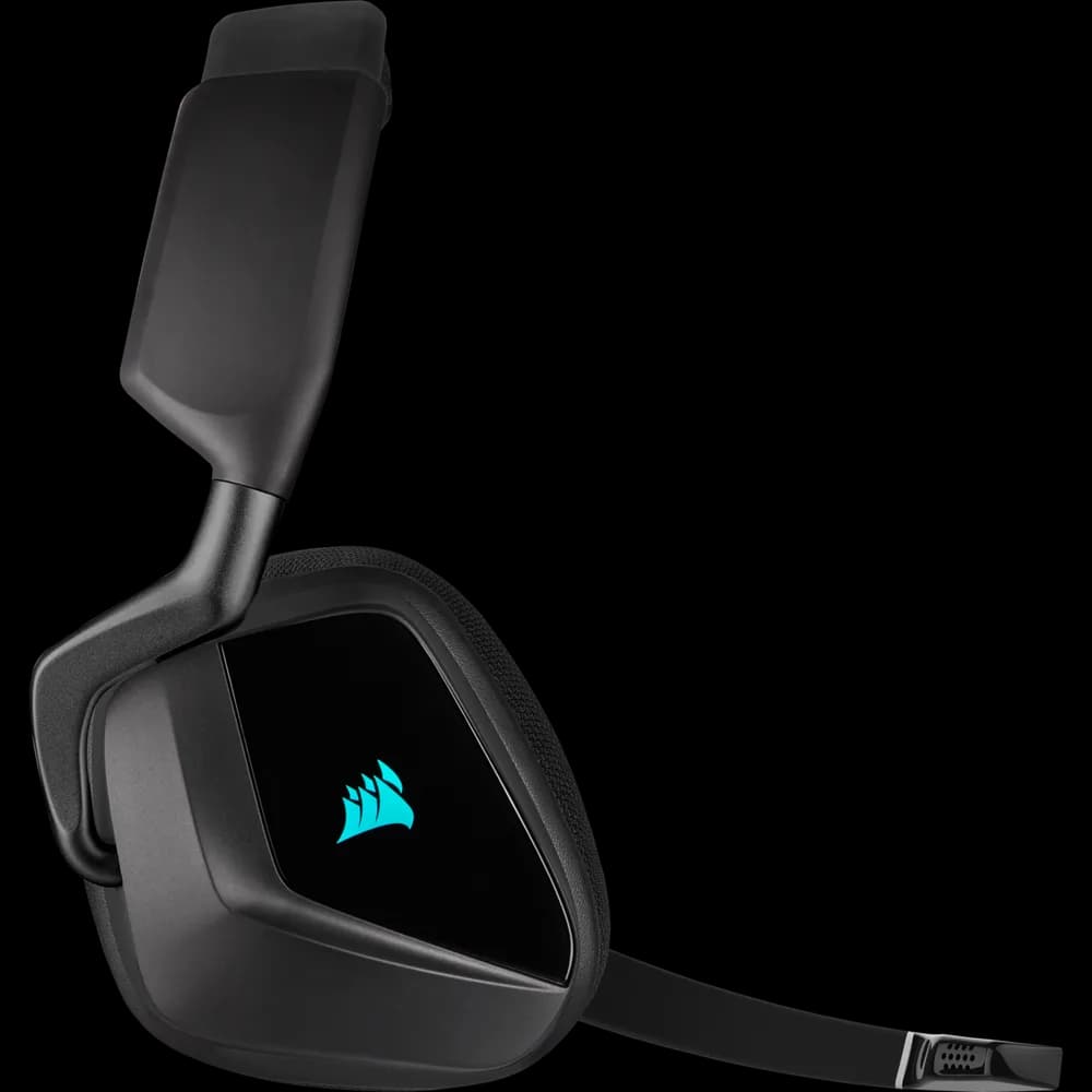 CASTI Corsair, "Void RGB Elite", wireless, gaming, utilizare multimedia, microfon pe brat, conectare prin 2.4 GHz (WiFi), negru, "CA-9011201-EU" — miniatură