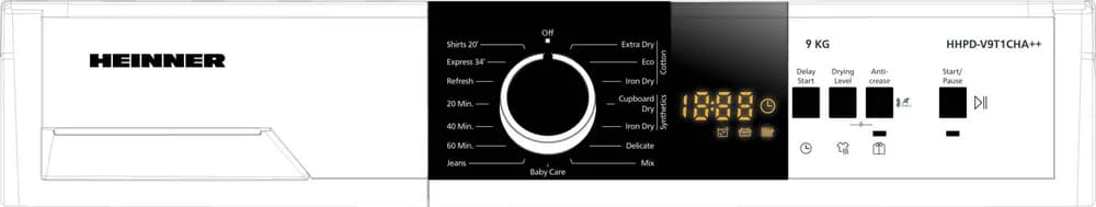 Uscator de rufe HEINNER HHPD-V9T1CHA++, 9 kg, Clasa: E, Alb — miniatură