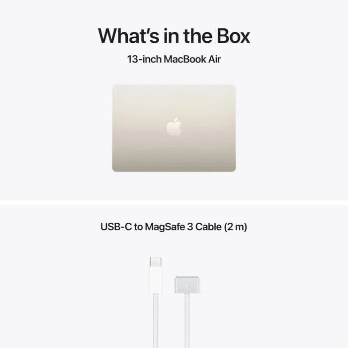 MacBook Air 13.6" Retina/Apple M5 (CPU 10-core, GPU 10-core, NeuralEngine16-core)/24GB/1TB - Starlight - INT KB (No Adapter) - 2026 — miniatură