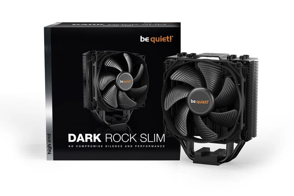 COOLER be quiet "Dark Rock Slim",racire aer, Ø6 mm×4 pcs heatpipe, skt. Intel LGA 1700/1200/115x/2066/2011-v3 AMD AM5/AM4, fan 120mm, 1500 rpm, conectare 4-pin PWM, LED, "BK024" — miniatură