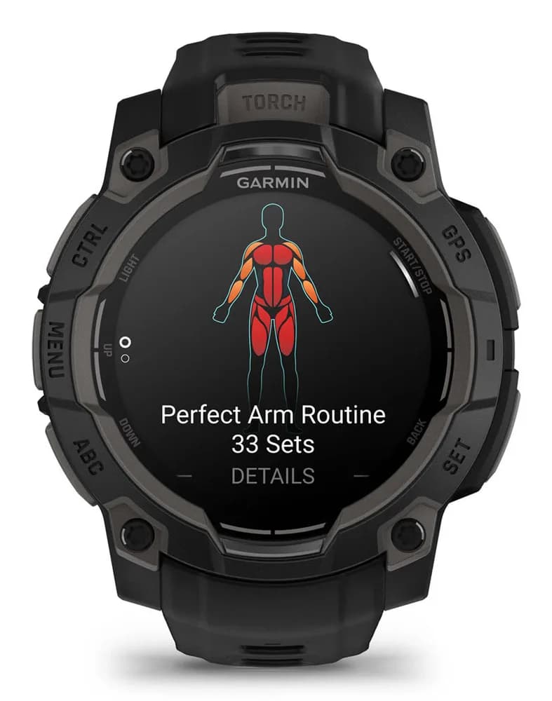 Smartwatch Instinct 3 45 mm, AMOLED Black with black band "010-02936-00" — miniatură