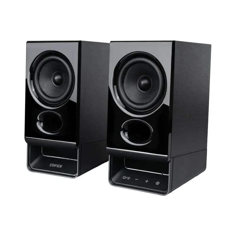 BOXE EDIFIER 2.0, RMS: 5W (2 x 2.5W), bluetooth v6.0, volum, mufa casti, touch panel, AUX/USB-C, Edifier App, USB power, MDF, black, "R20BT-BK" — miniatură
