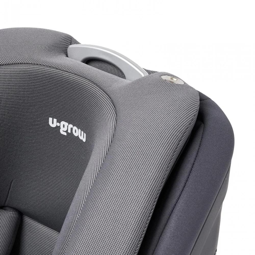 Scaun auto I-size U-Grow Goldfix Plus, isofix, 76-150 cm (9-36 kg), boxa bluetooth, gri — miniatură
