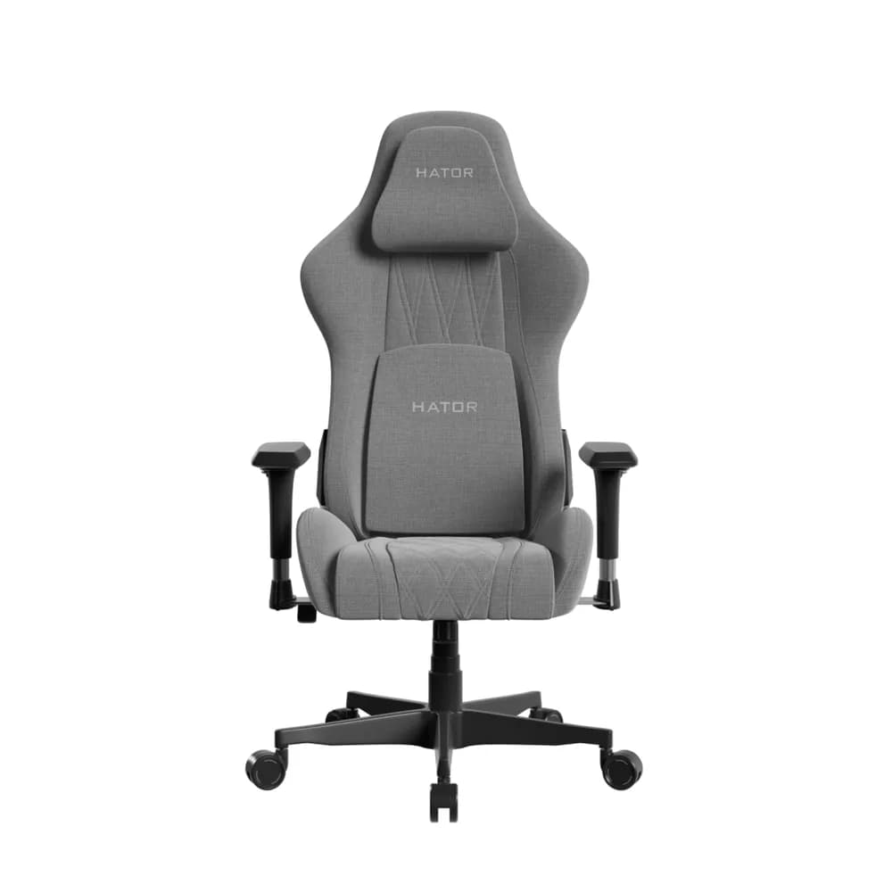 Scaun gaming Hator Darkside 3M Fabric, material cadru: Oțel, Țesătură CloudTouch™, piston cu gaz: Certificat SGS Clasa 4, cotiere: Ergonomice, 2D, bază cu 5 brațe ranforsate, realizată din PU armat, material de bază: spumă cu densitate mare InfuseFoam, dimensiune roți: 65 mm, material roți — miniatură