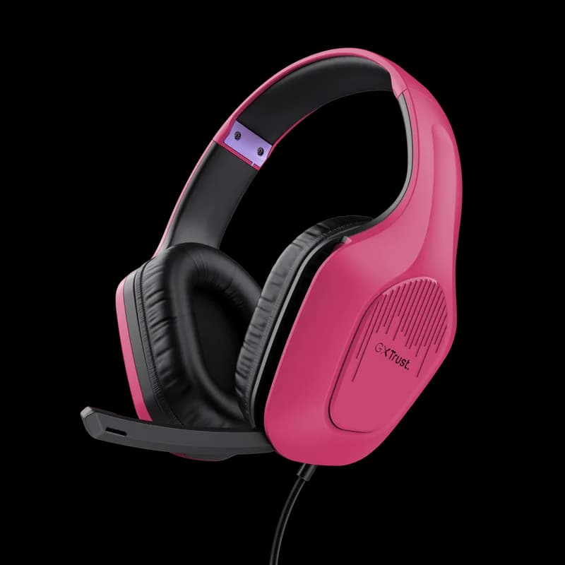 Casti Gaming Head-band Trust GXT 415P Zirox, Wired, Roz — miniatură