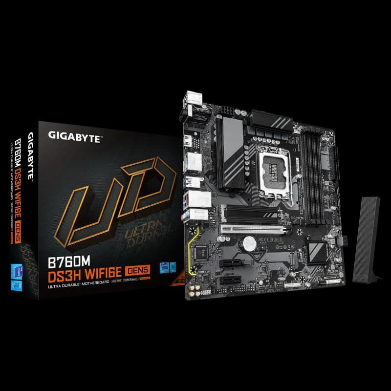Placa de baza Gigabyte B760M DS3H WIFI6E GEN5, Socket 1700, DDR5, Micro-ATX