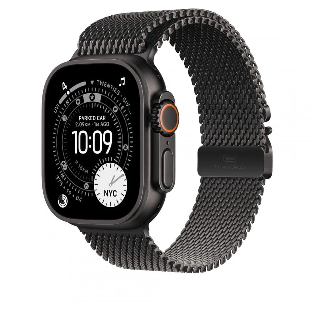 Curea pentru Apple Watch 49mm Black Titanium Milanese Loop - Small — miniatură
