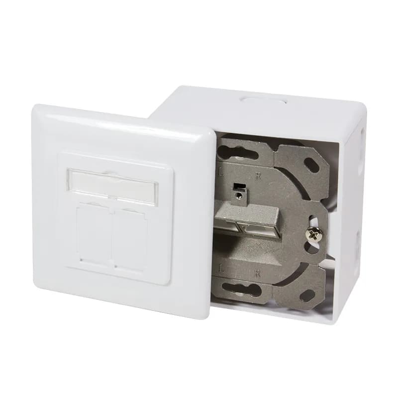 PRIZA RJ-45 aplicabila cu 2 iesiri | PRIZA RJ-45 incastrabila cu 2 iesiri LOGILINK pt. cablu FTP, Cat6, Krone (LSA) x 2 | RJ-45 (M) x 2, ecranat, plastic cu metal, 1 buc, "NP0039A" — miniatură