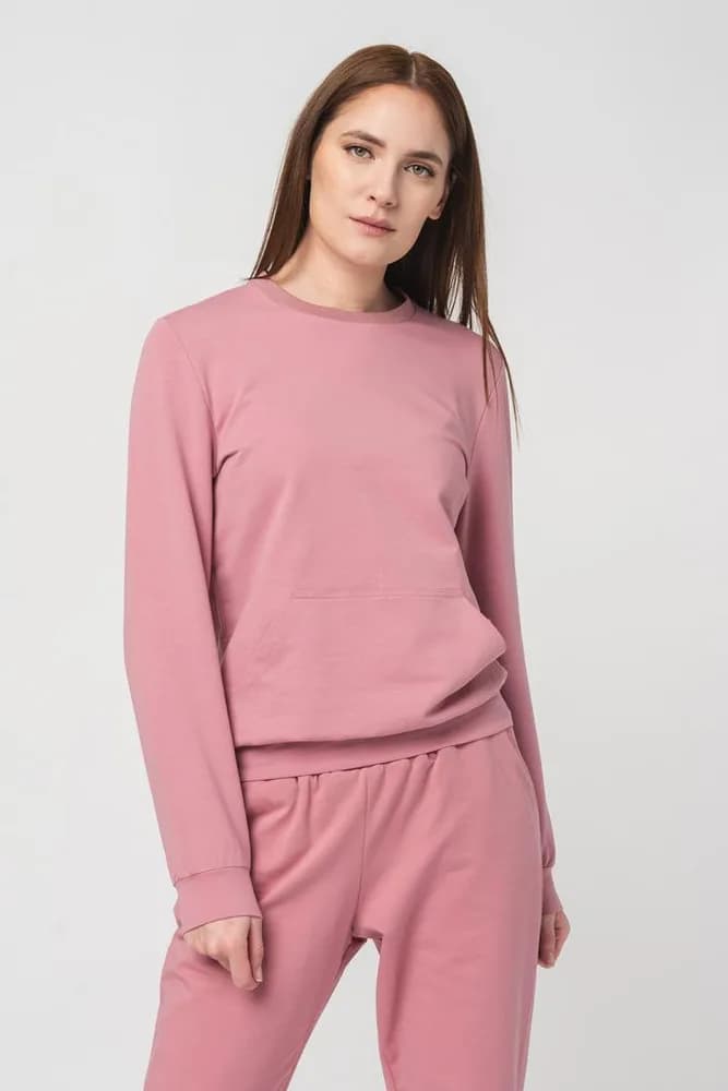 BLUZA COTON CASUAL FEMEI PINK-L — miniatură