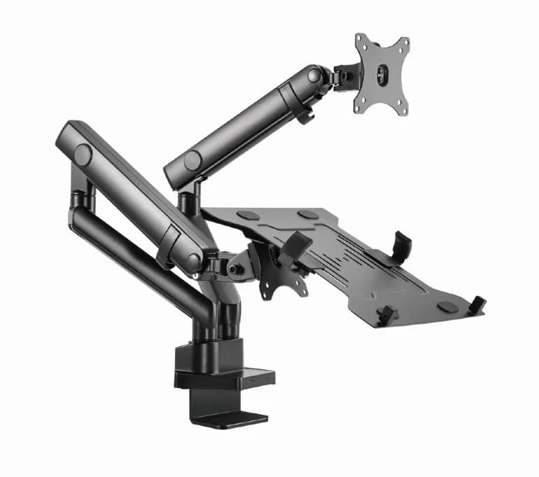 SUPORT de birou Gembird, pt 2 TV/monitor plat, pt notebook, diag. max 17-32 inch, full-motion, max 8 kg, "MA-DA3-02" — miniatură