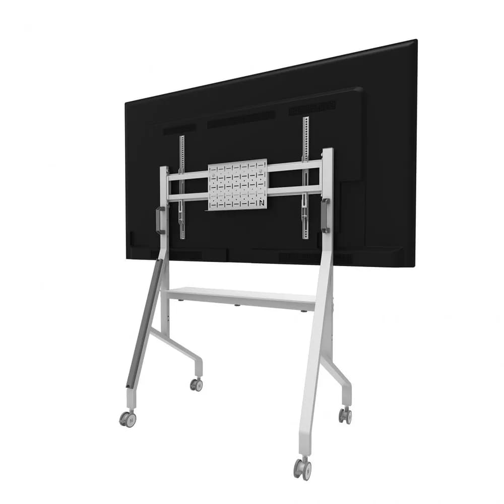 Stand mobil de podea Neomounts 55"-86" 76kg VESA 100x100 - 900x600 alb — miniatură