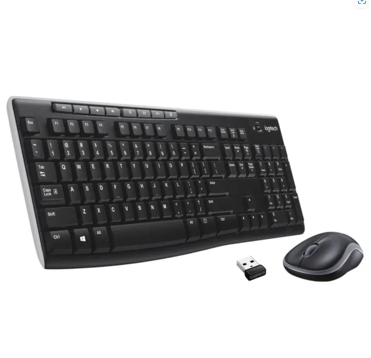 Kit Wireless tastatura si mouse Logitech Mk270, taste numerice, negru
