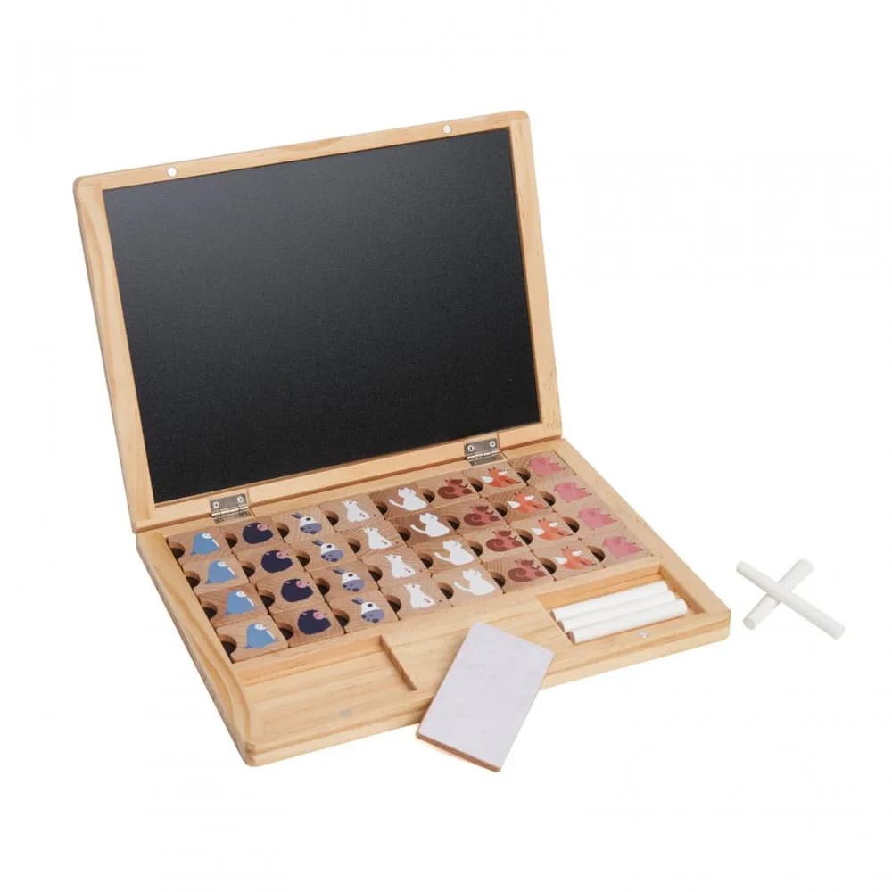 TABLA DIN LEMN CU 39 DE PIESE, MOMKI — miniatură
