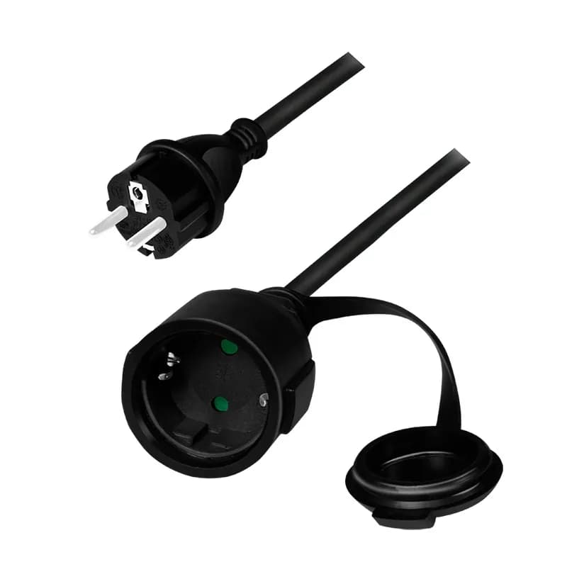 Cablu de alimentare prelungitor, Schuko, 5m, 3x1.5mm2, 250V / 16A, black, Logilink "LPS102"