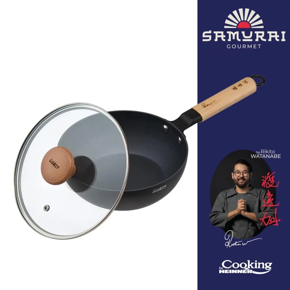 TIGAIE WOK+CAPAC 20X7 CM, RIKITO WATANABE, SAMURAI GOURMET, COOKING BY HEINNER — miniatură