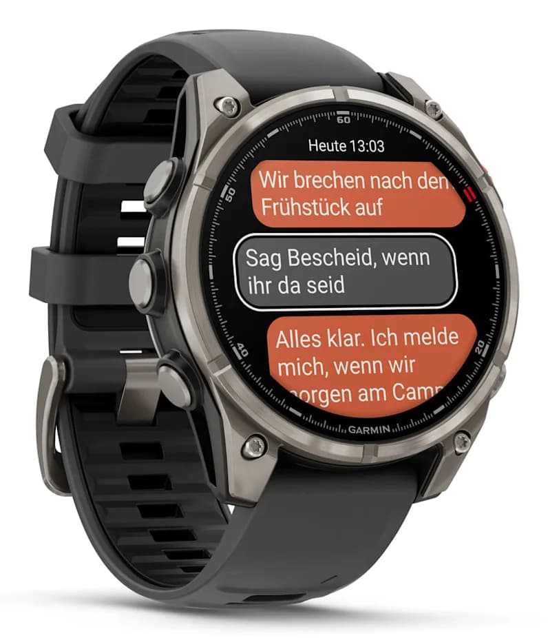 Smartwatch fenix 8 Pro 47 mm, AMOLED, Sapphire, Titanium with Graphite/black silicone band"010-03198-11" — miniatură