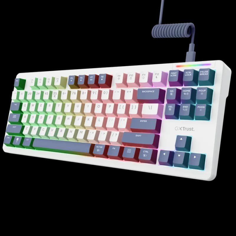 Tastatura Mecanica Gaming Trust GXT 872 Xyra, RGB, USB, alb
