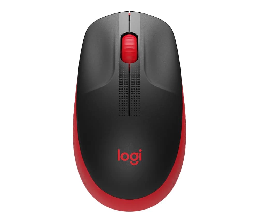 MOUSE LOGITECH, "M190", PC sau NB, wireless, 2.4GHz, optic, 1000 dpi, butoane/scroll 3/1, negru / rosu, 45507061 "910-005908"