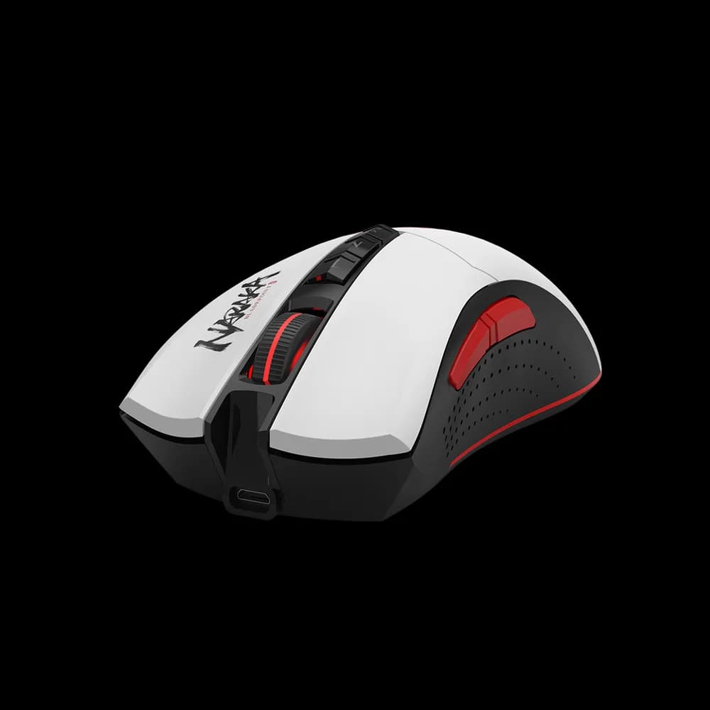 MOUSE A4tech - gaming, "Bloody co-branded Naraka", wireless, 2.4GHz, optic, 5000 cpi, butoane/scroll 8/1, alb, "R90 Plus" (include TV 0.18lei) — miniatură