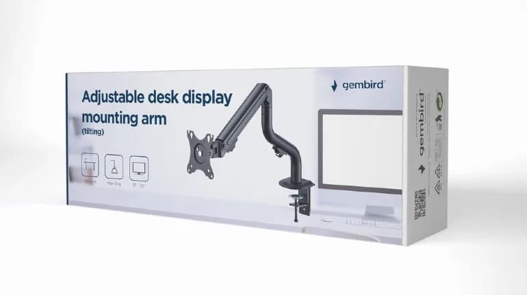 SUPORT de birou Gembird, pt 1 TV/monitor plat, diag. max 17-32 inch, rotatie, inclinare, pivotare, max 8 kg, "MA-DA1-02" — miniatură