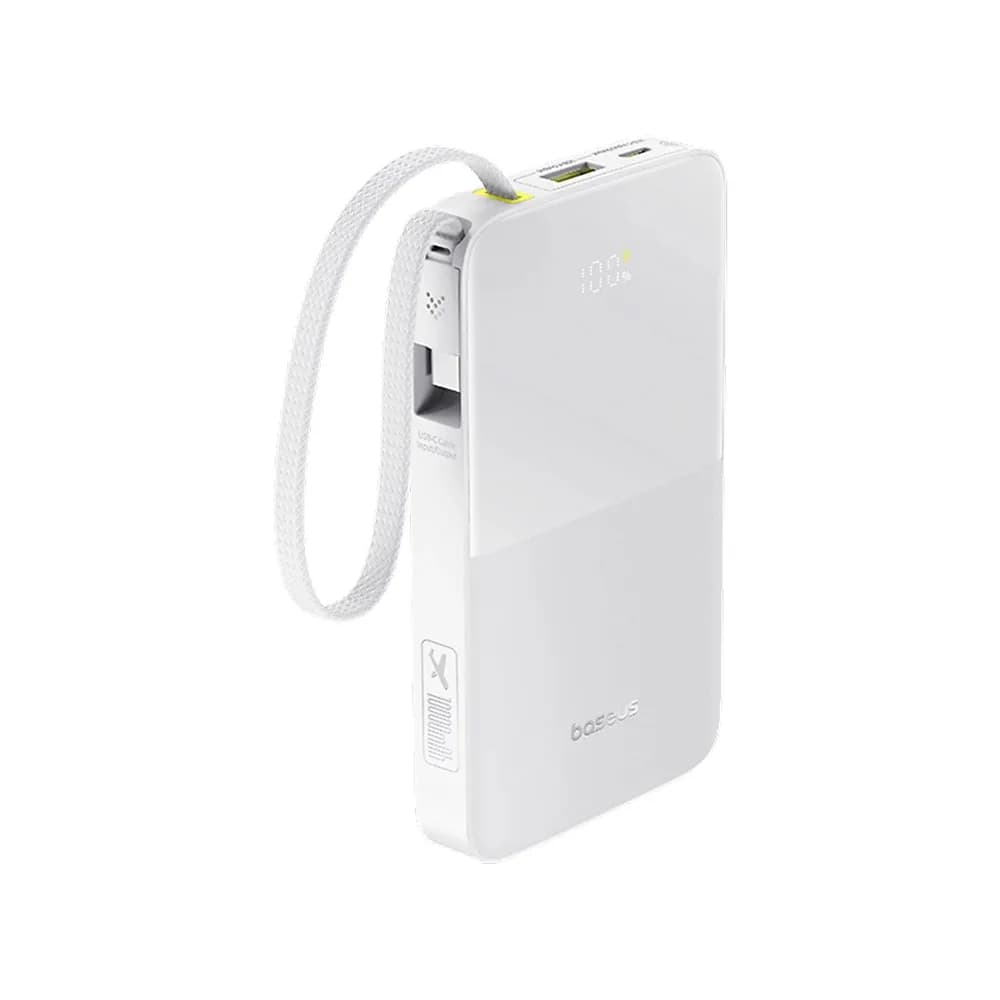 POWER BANK Baseus EnerFill FC51 Bipow2 Pro, 10000mAh, 22.5W, 1 x USB Type-C, 1 x USB, cablu integrat USB Type-C 22cm, alb, "E0027601" - 6932172691868