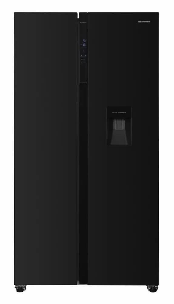 Side by Side HEINNER HSBS-H439NFBKWDE++, No Frost, 439 L, Clasa E, Dozator apa, Negru