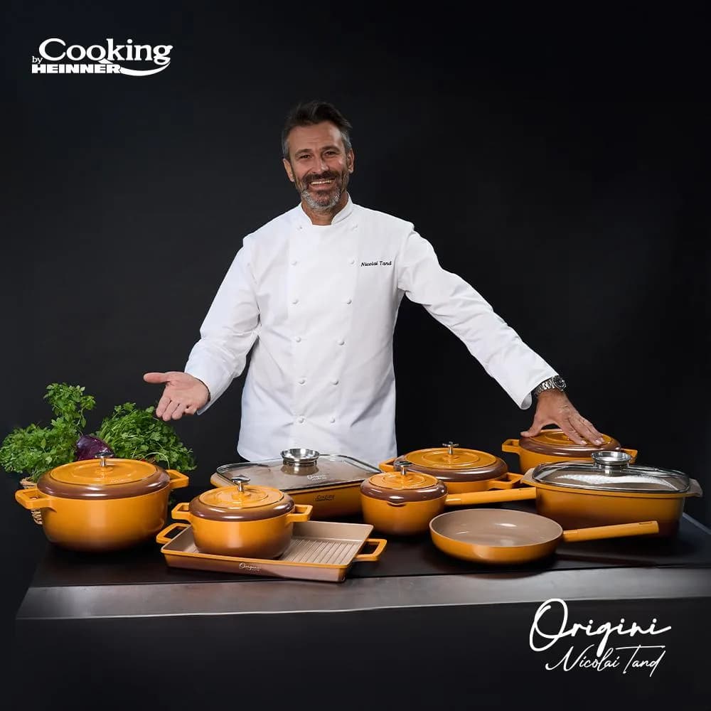 CRATITA ALUMINIU TURNAT + CAPAC 26x8 CM, 3.4L, NICOLAI TAND, ORIGINI, COOKING BY HEINNER — miniatură