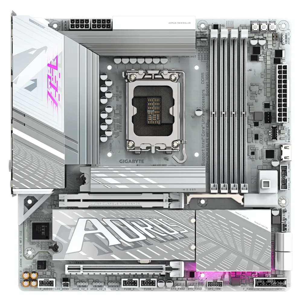 Placa de baza Gigabyte Z890M AORUS ELITE WIFI7 ICE, Socket 1851, DDR5, Micro-ATX — miniatură