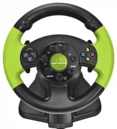 Volan cu pedale Esperanza High Octane EG104 XBOX 360 PS3 PC USB Negru/Verde "EG104" — miniatură