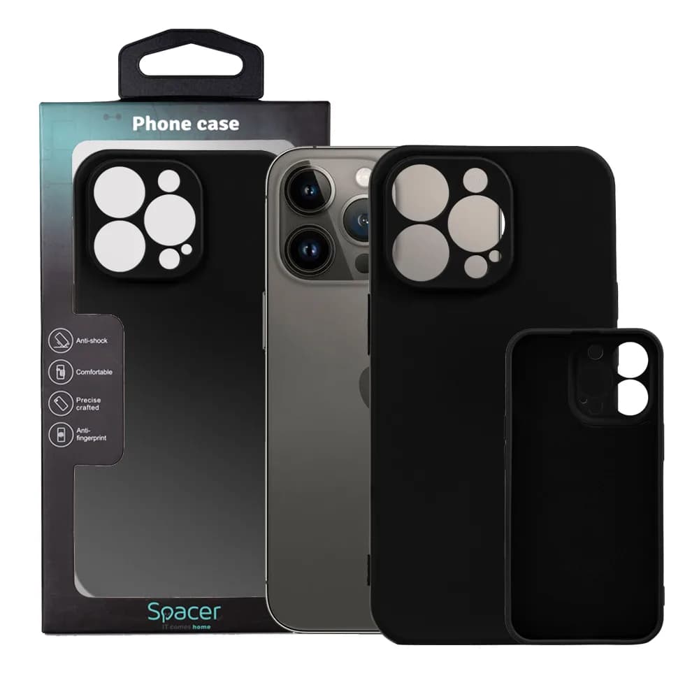 Husa Iphone 13 Pro Spacer, grosime 1.5mm, material flexibil TPU, negru "SPPC-AP-IP13P-TPU"