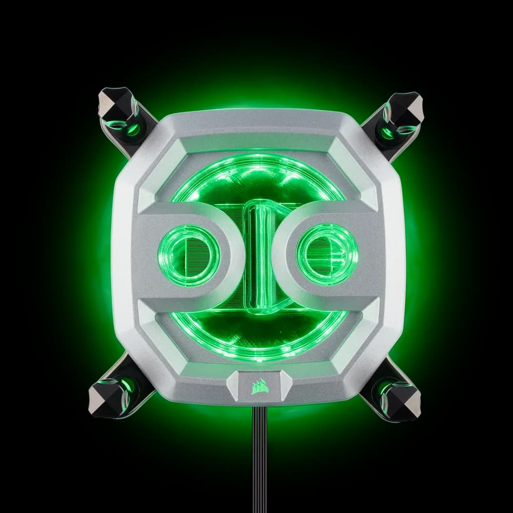 WATER block CORSAIR, filet pt. CPU, skt Intel LGA 2011/2066 AMD sTR4/sTRX4, pt filet G 1/4", luminat RGB, silver, "CX-9010001-WW" — miniatură