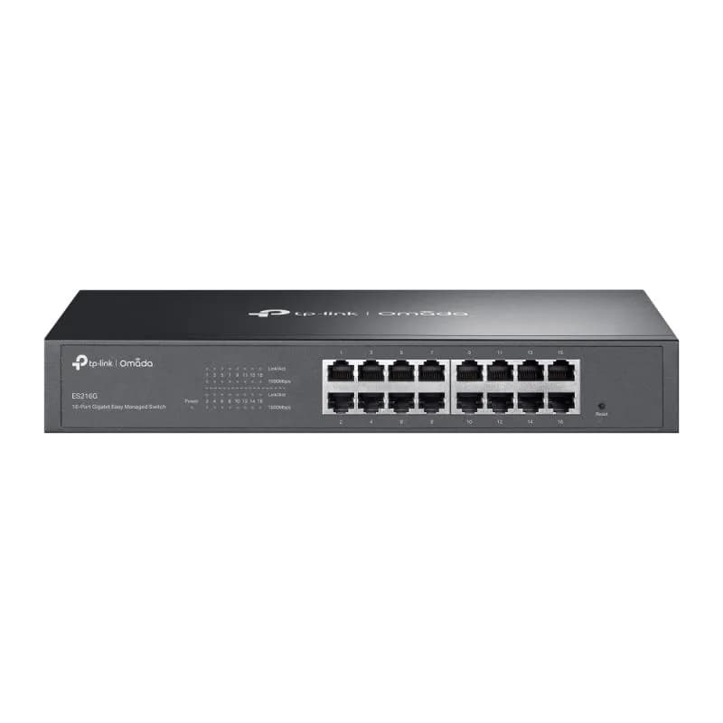 Omada 16-Port Gigabit Easy Managed Switch PORT: 16× Gigabit RJ45 Ports SPEC: 1U 13-inch Rack-mountable Steel Case FEATURE: Integration with Omada SDN Controller and Omada Cloud Essentials, Flow Control, Loopback Detection, Port Isolation, Port Mirroring, LAG, VLAN, IGMP Snooping, QoS, Storm Control