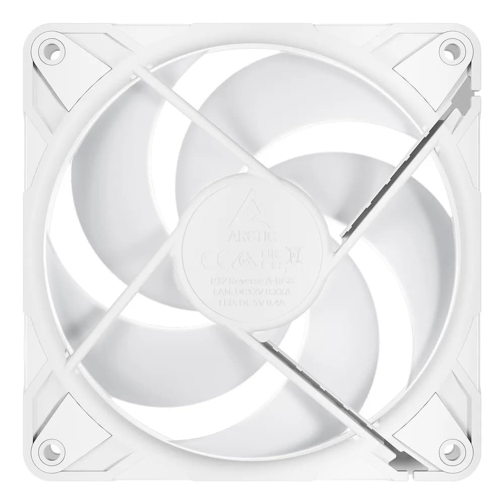 Set 3 ventilatoare Arctic "P12 Pro Reverse A-RGB (White) - 3 Pack", 120mm, 500 - 3000 RPM, FDB, 73 cfm, 4-Pin Fan Plug + 4-Pin/3-Pin A-RGB Plug + 3-Pin Socket, alb, "ACFAN00334A" — miniatură